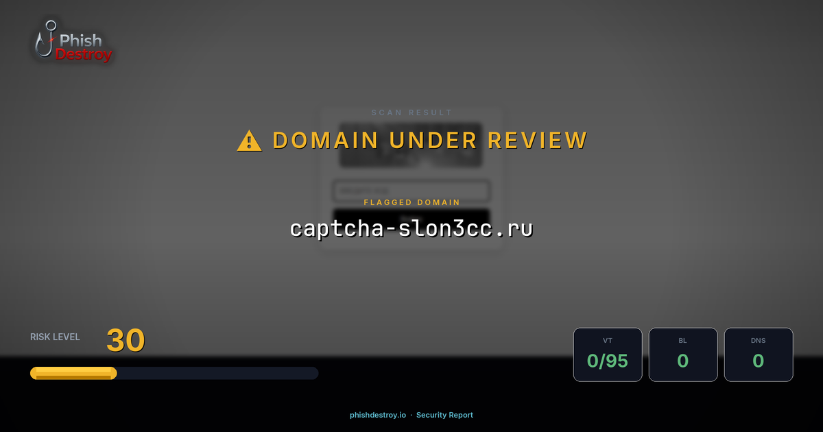 captcha-slon3cc.ru phishing report — threat analysis by PhishDestroy