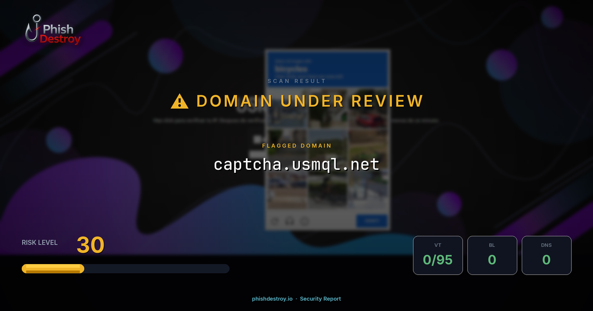 captcha.usmql.net phishing report — threat analysis by PhishDestroy
