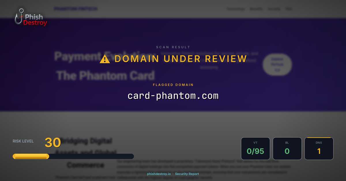 card-phantom.com phishing report — threat analysis by PhishDestroy