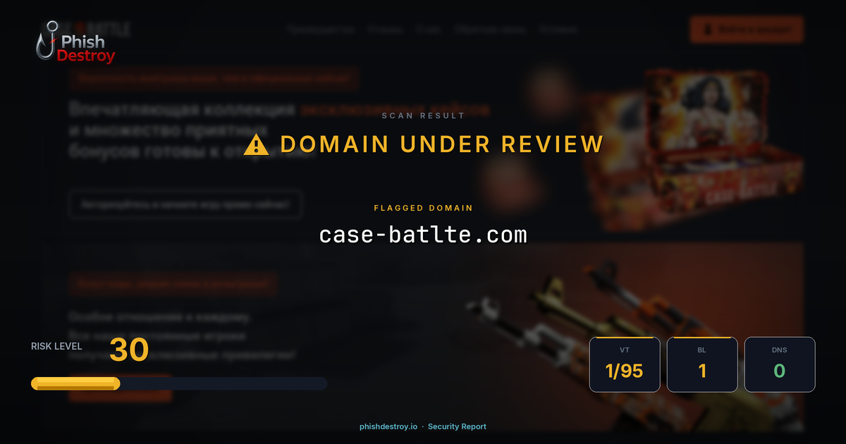 case-batlte.com phishing report — threat analysis by PhishDestroy
