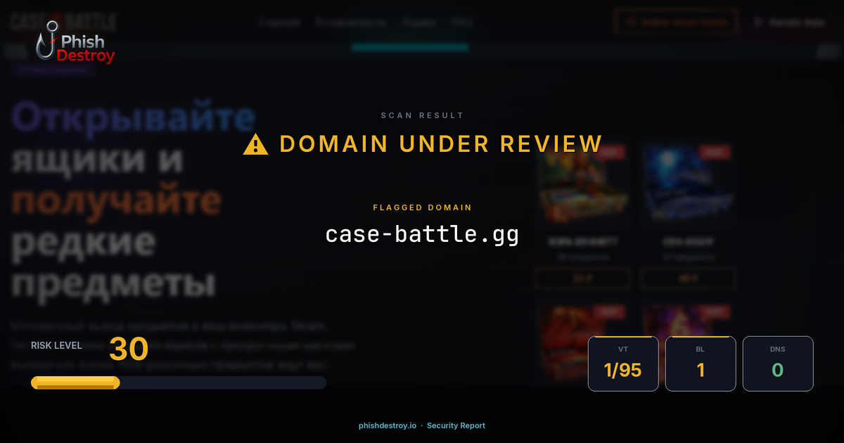 case-battle.gg phishing report — threat analysis by PhishDestroy
