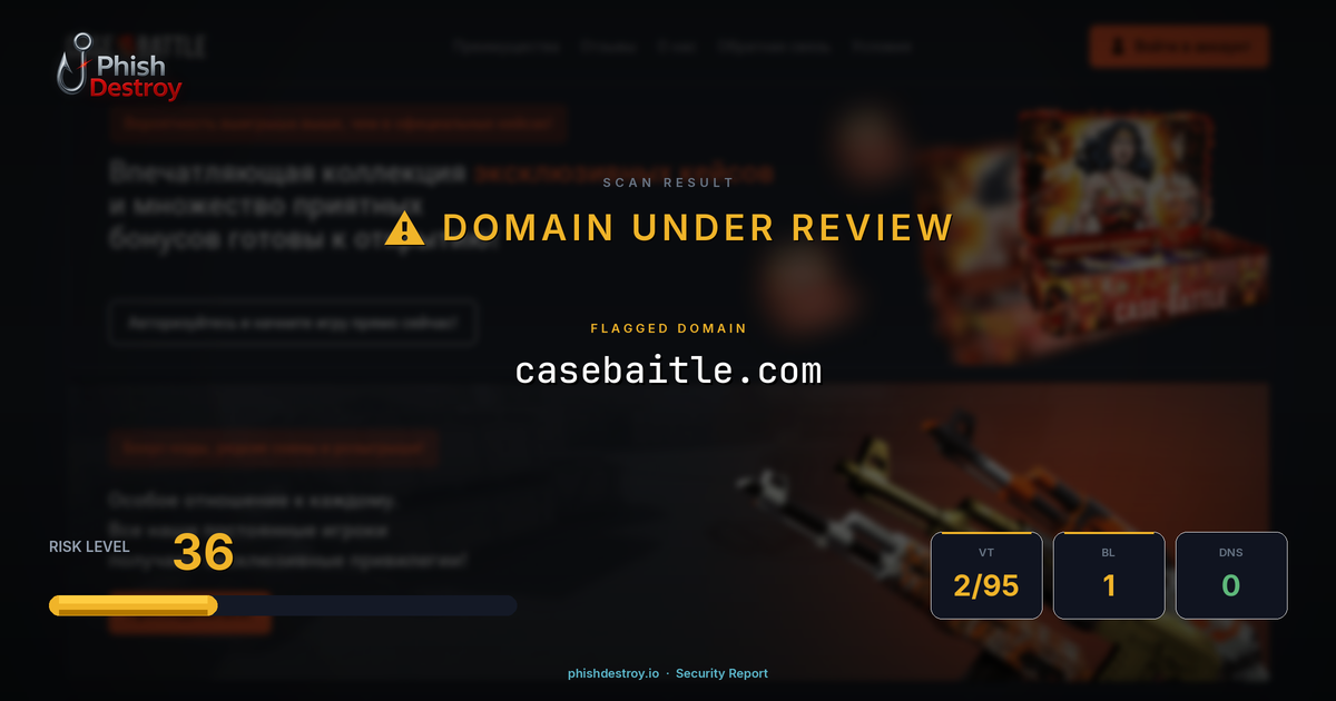 casebaitle.com phishing report — threat analysis by PhishDestroy