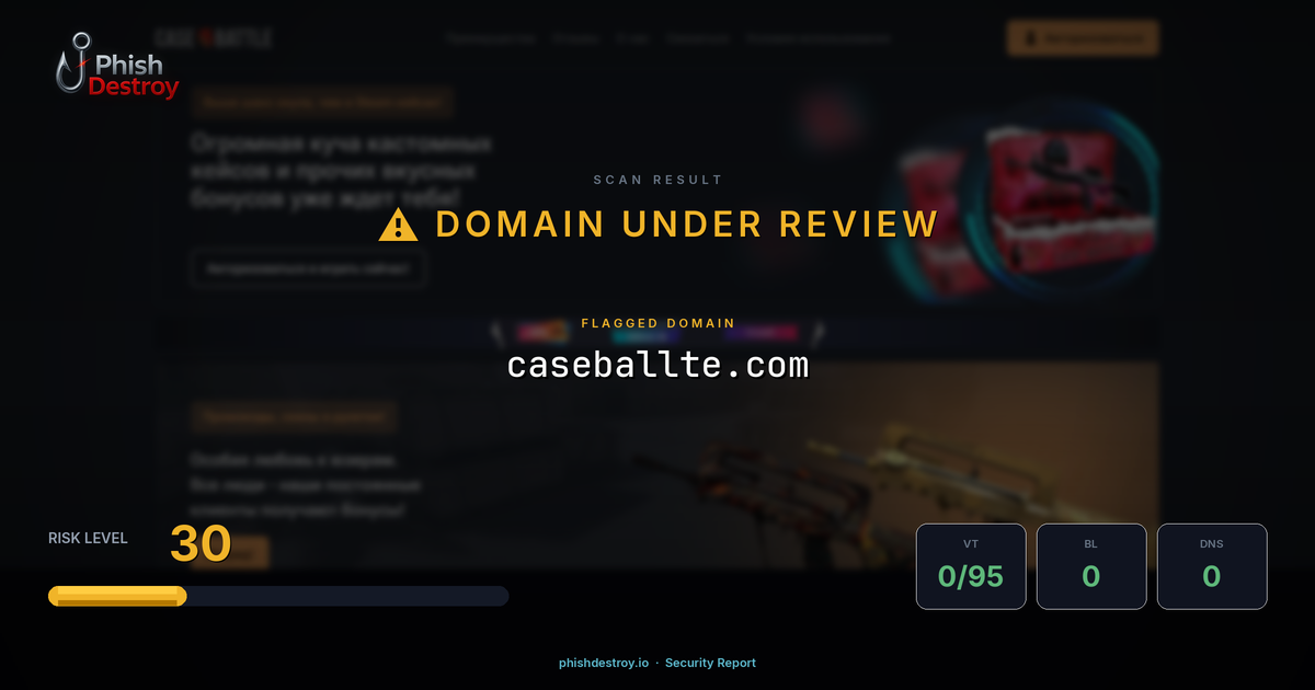 caseballte.com phishing report — threat analysis by PhishDestroy