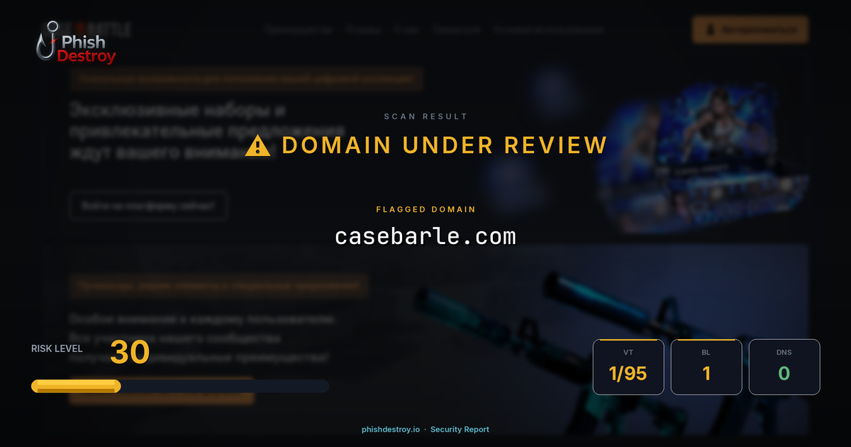 casebarle.com phishing report — threat analysis by PhishDestroy