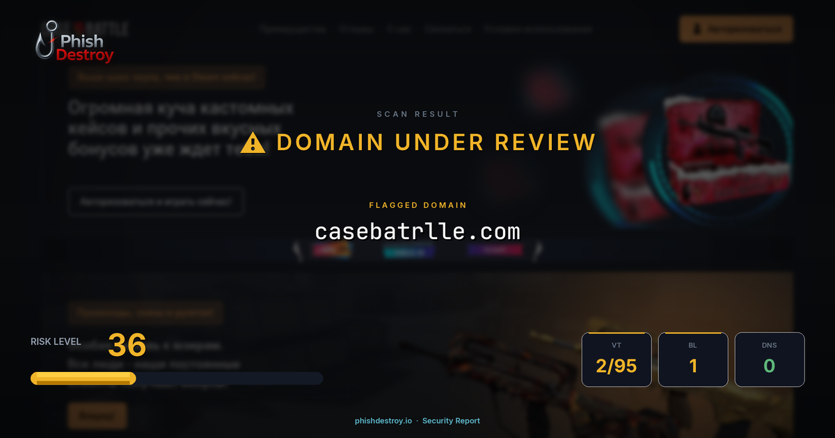 casebatrlle.com phishing report — threat analysis by PhishDestroy