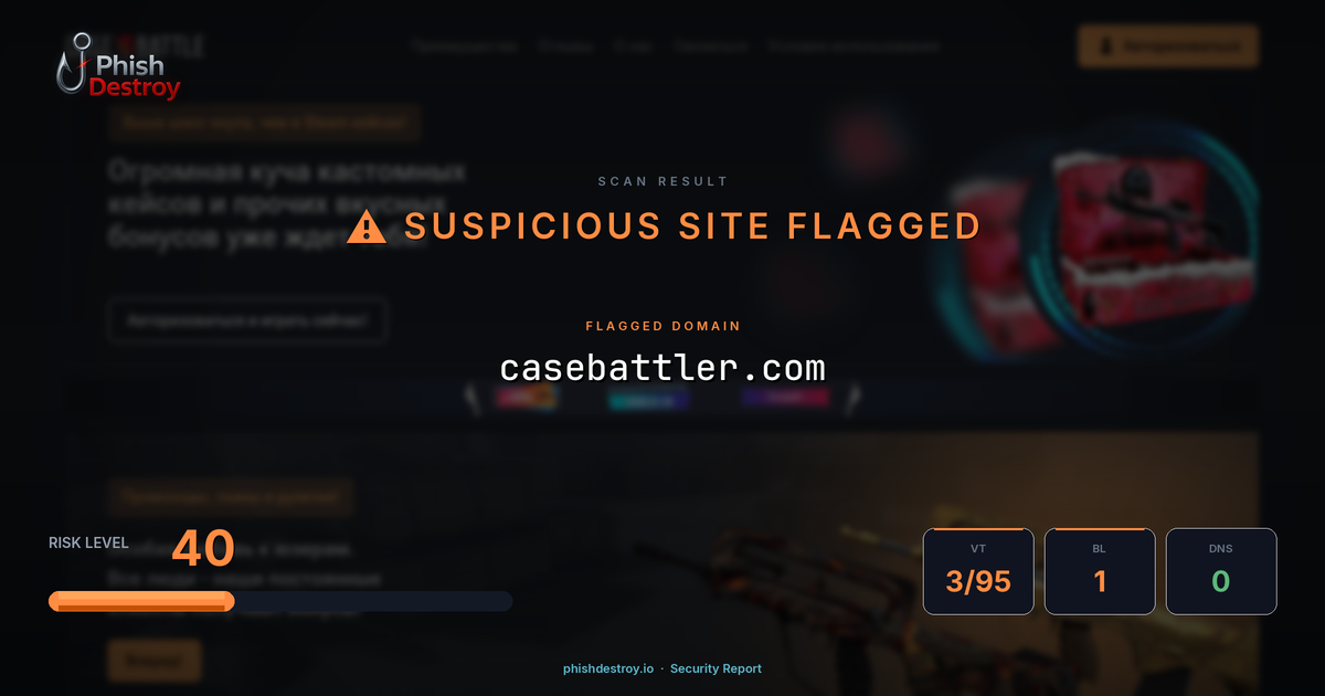 casebattler.com phishing report — threat analysis by PhishDestroy
