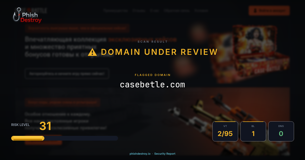 casebetle.com phishing report — threat analysis by PhishDestroy