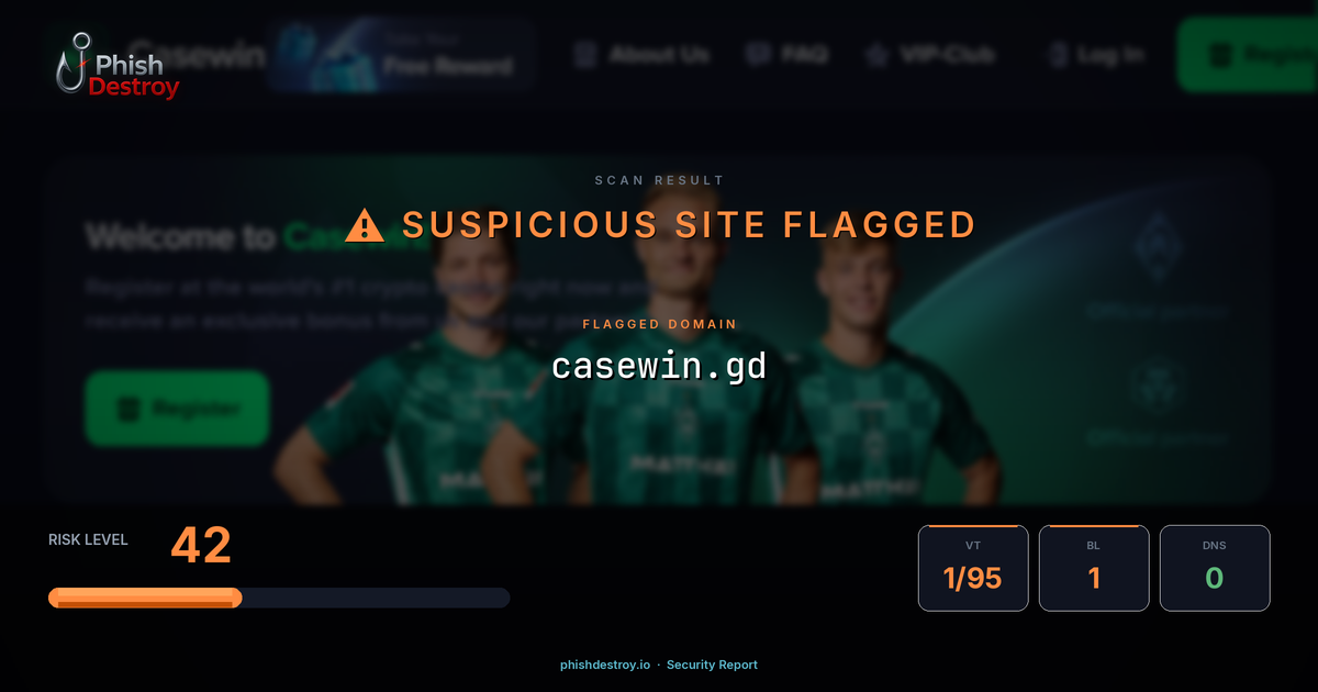 casewin.gd phishing report — threat analysis by PhishDestroy