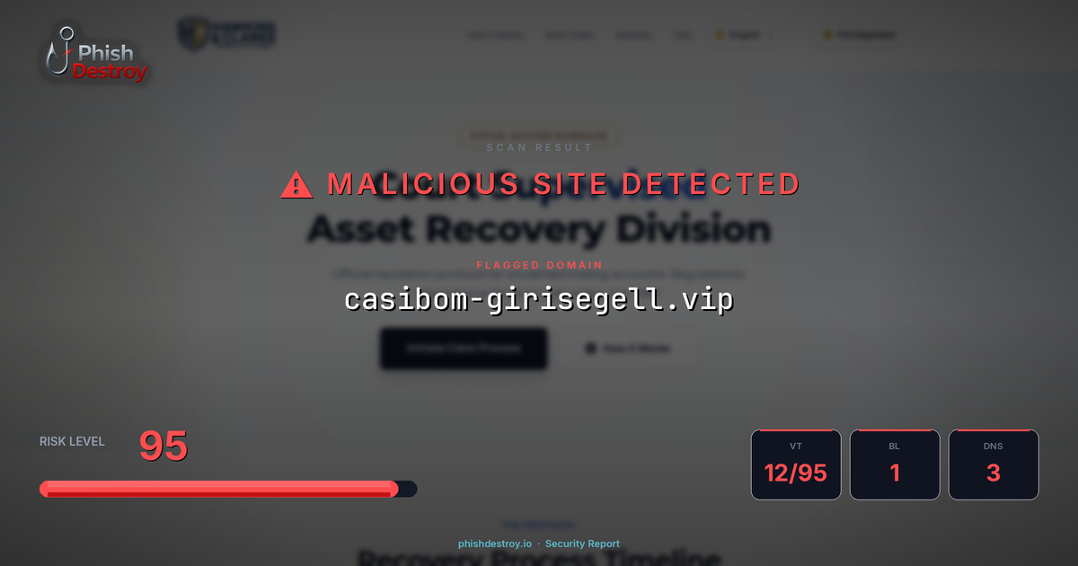 casibom-girisegell.vip phishing report — threat analysis by PhishDestroy
