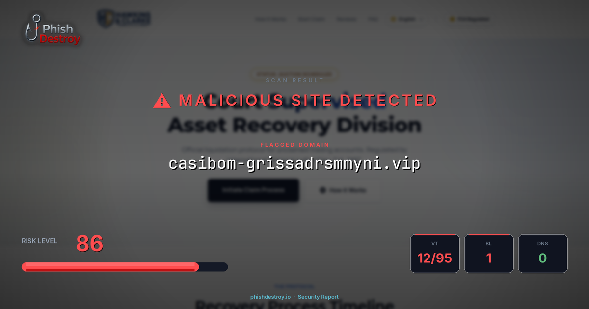 casibom-grissadrsmmyni.vip phishing report — threat analysis by PhishDestroy