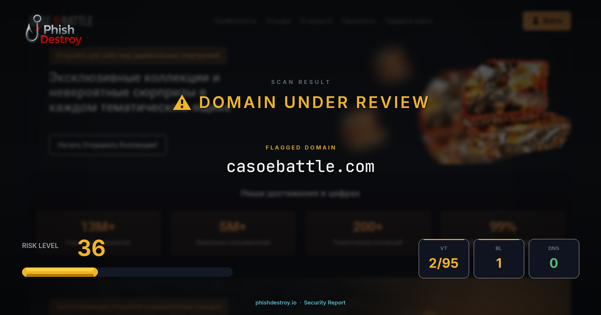 casoebattle.com phishing report — threat analysis by PhishDestroy