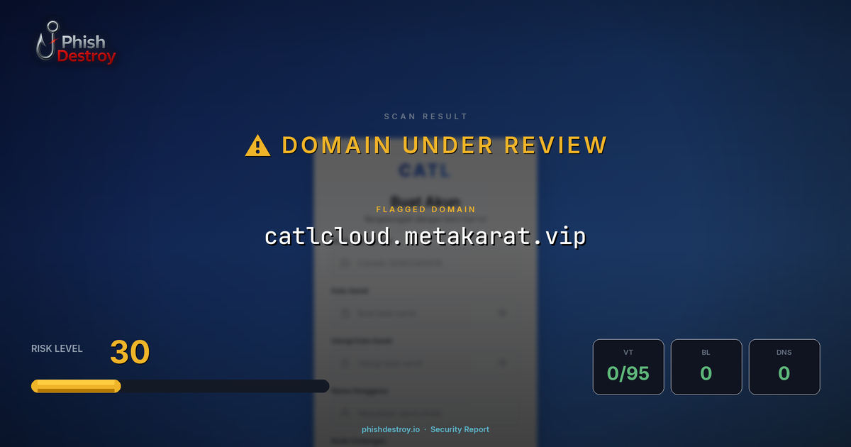 catlcloud.metakarat.vip phishing report — threat analysis by PhishDestroy