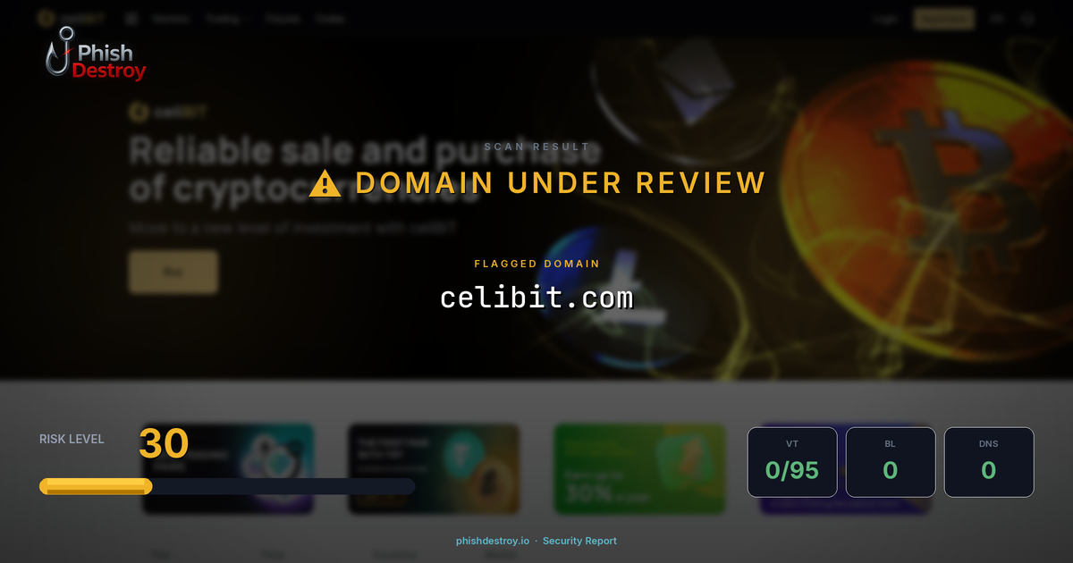 celibit.com phishing report — threat analysis by PhishDestroy