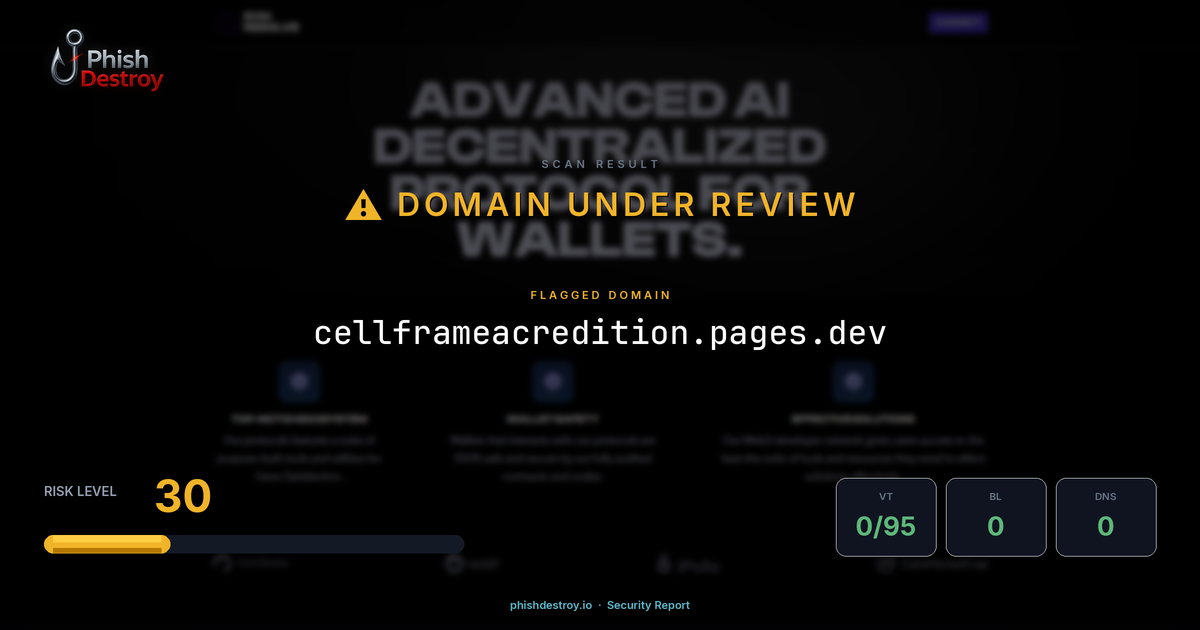 cellframeacredition.pages.dev phishing report — threat analysis by PhishDestroy