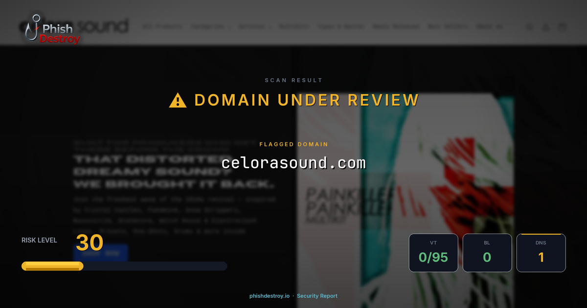 celorasound.com phishing report — threat analysis by PhishDestroy