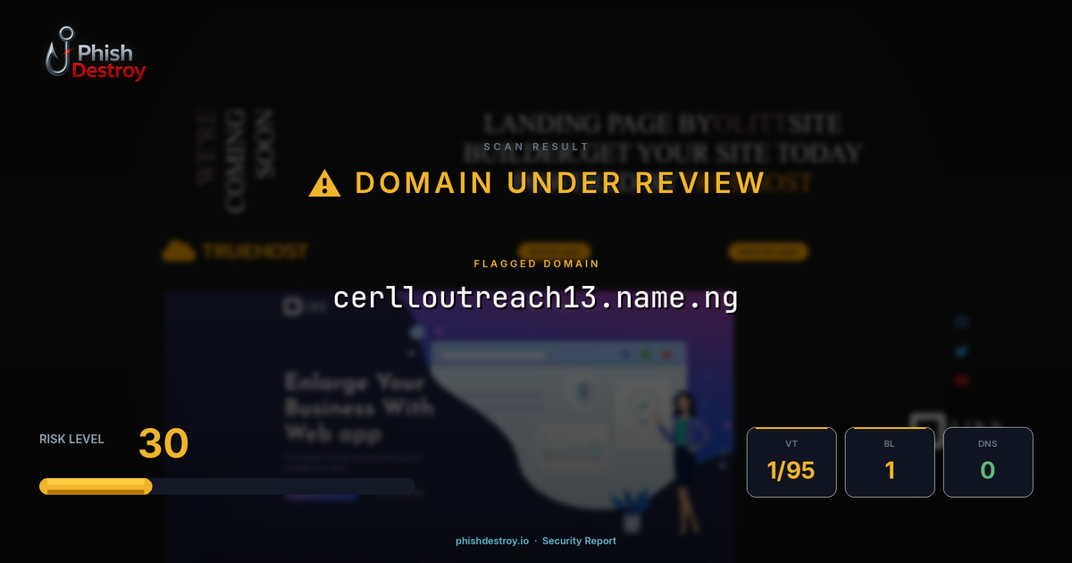 cerlloutreach13.name.ng phishing report — threat analysis by PhishDestroy