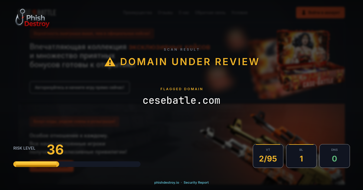 cesebatle.com phishing report — threat analysis by PhishDestroy
