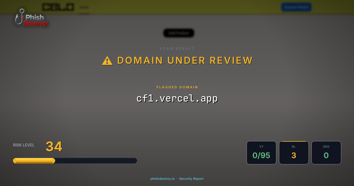 cf1.vercel.app phishing report — threat analysis by PhishDestroy