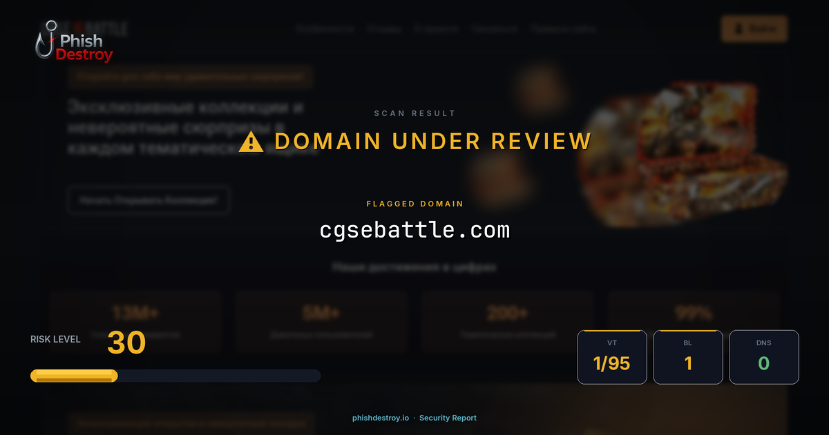 cgsebattle.com phishing report — threat analysis by PhishDestroy