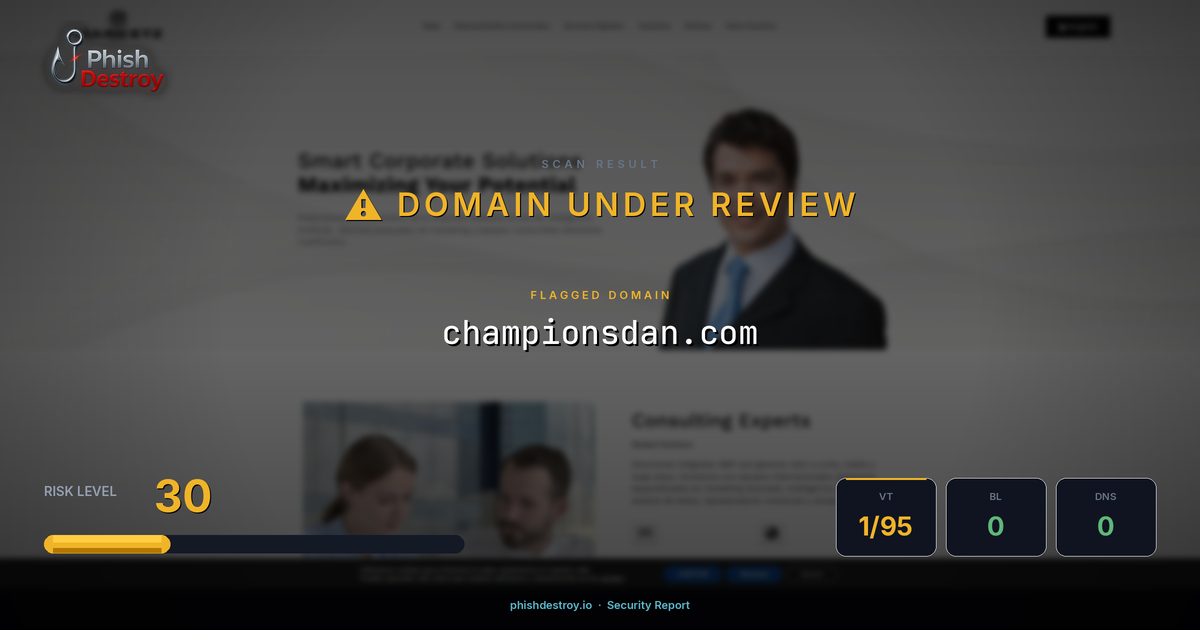 championsdan.com phishing report — threat analysis by PhishDestroy
