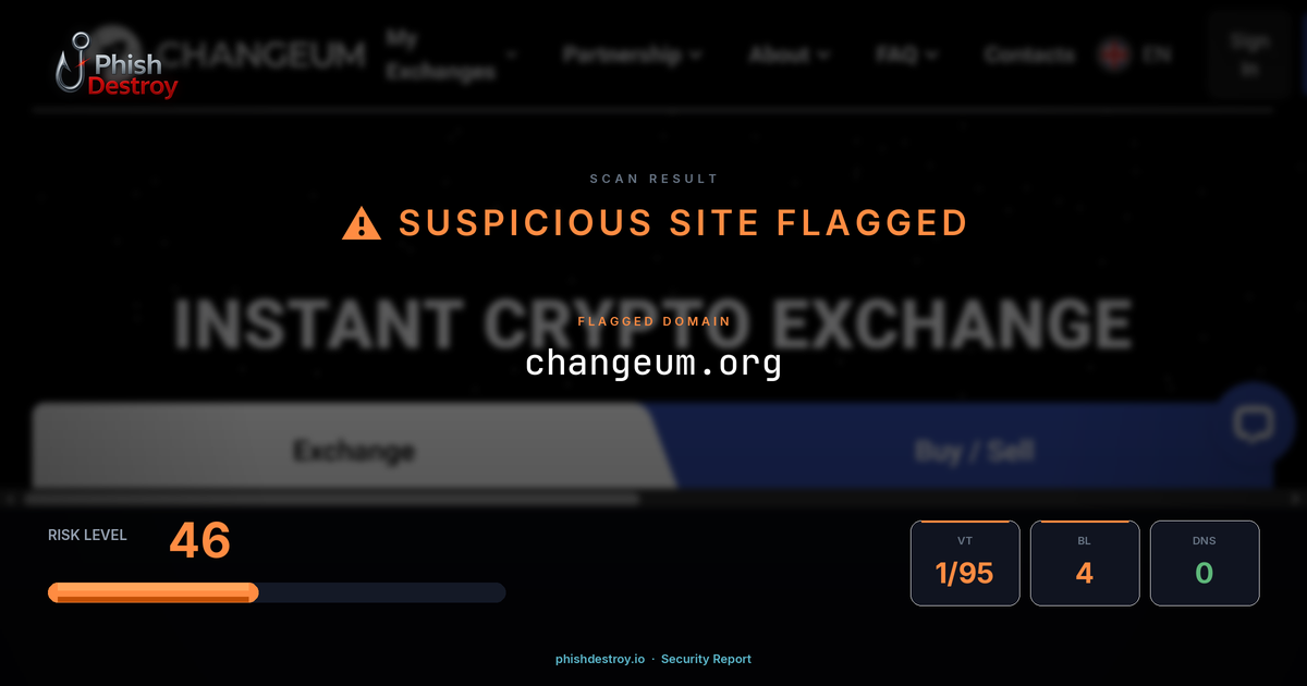 changeum.org phishing report — threat analysis by PhishDestroy