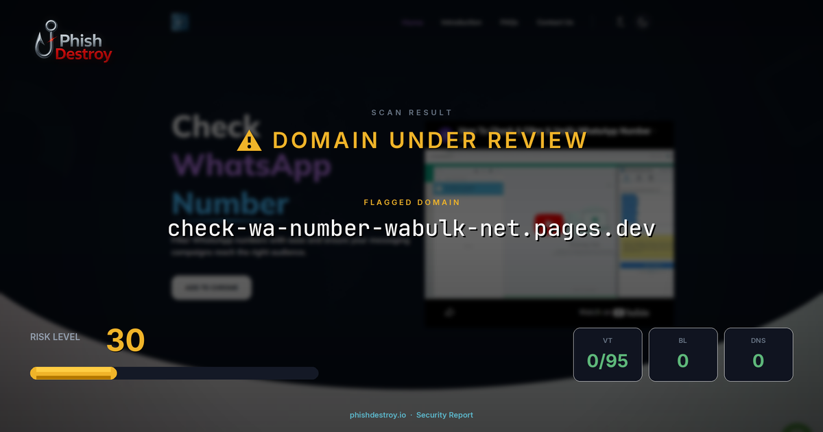 check-wa-number-wabulk-net.pages.dev phishing report — threat analysis by PhishDestroy