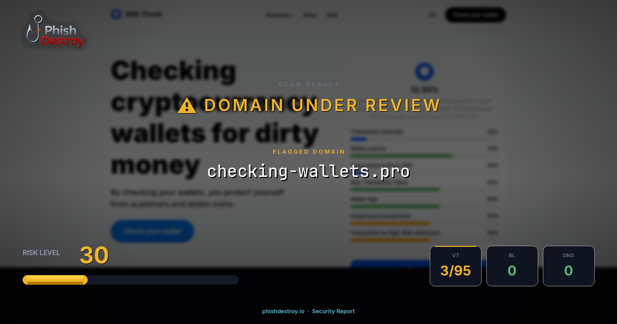checking-wallets.pro phishing report — threat analysis by PhishDestroy