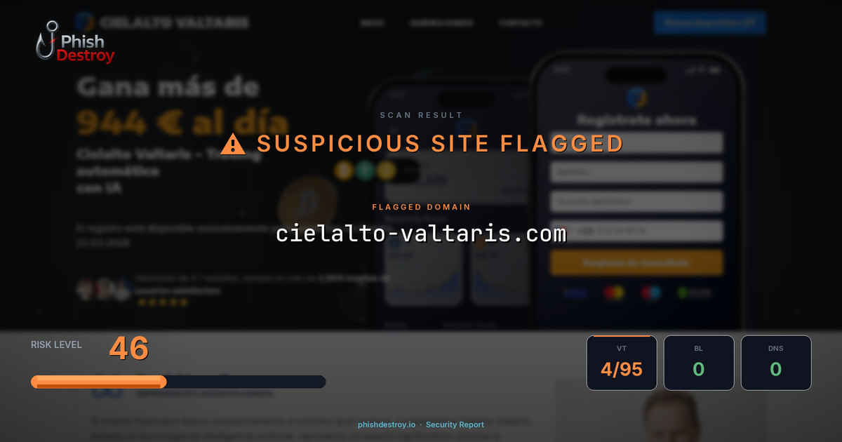 cielalto-valtaris.com phishing report — threat analysis by PhishDestroy