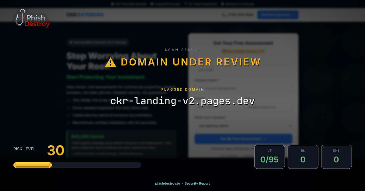 ckr-landing-v2.pages.dev phishing report — threat analysis by PhishDestroy