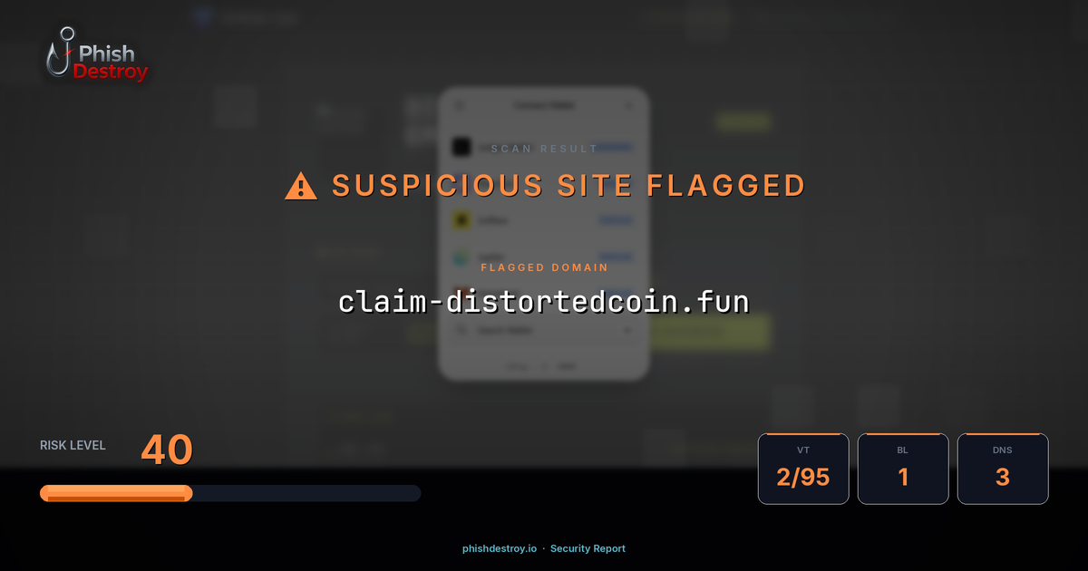 claim-distortedcoin.fun phishing report — threat analysis by PhishDestroy