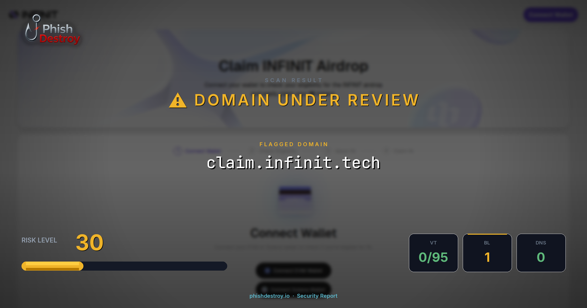 claim-infinit.tech phishing report — threat analysis by PhishDestroy