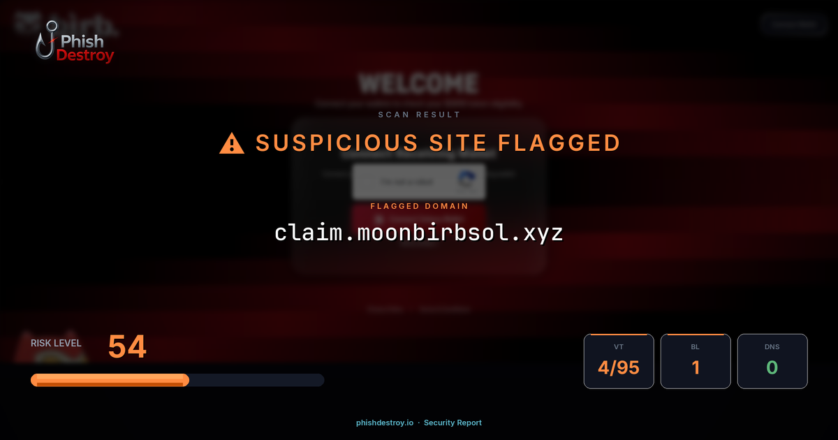 claim.moonbirbsol.xyz phishing report — threat analysis by PhishDestroy