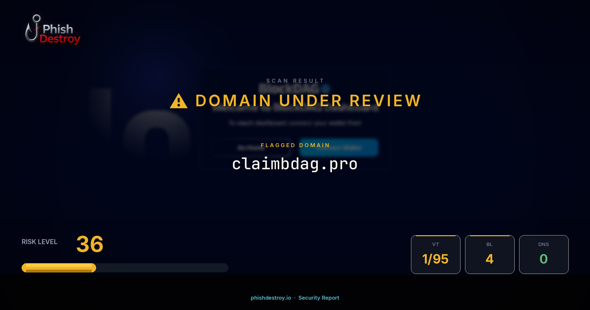 claimbdag.pro phishing report — threat analysis by PhishDestroy