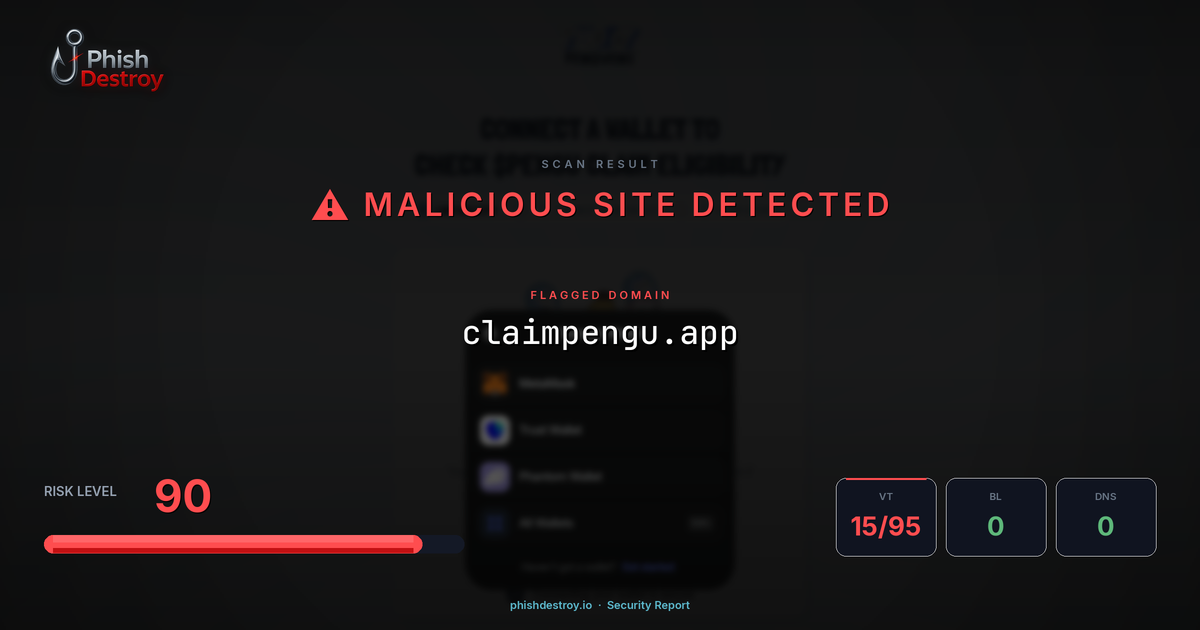 claimpengu.app phishing report — threat analysis by PhishDestroy