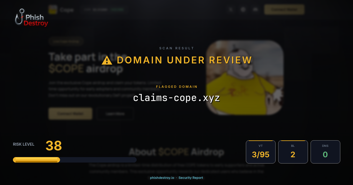 claims-cope.xyz phishing report — threat analysis by PhishDestroy