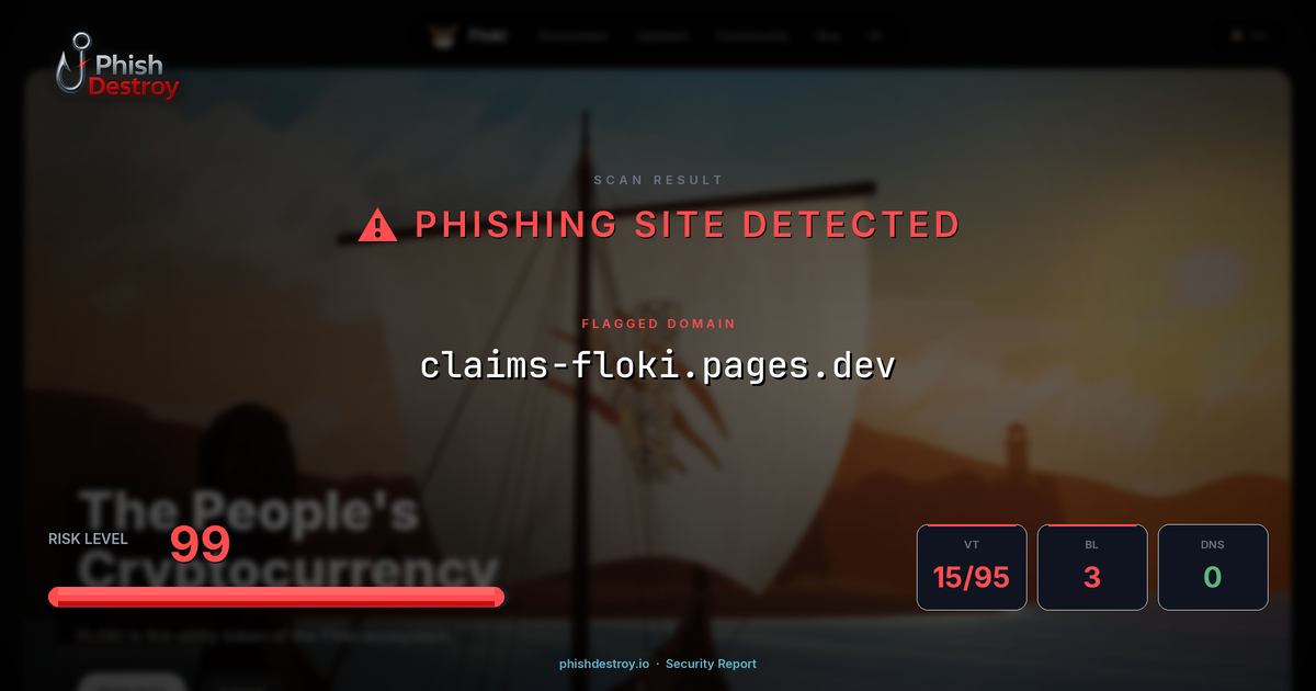 claims-floki.pages.dev phishing report — threat analysis by PhishDestroy