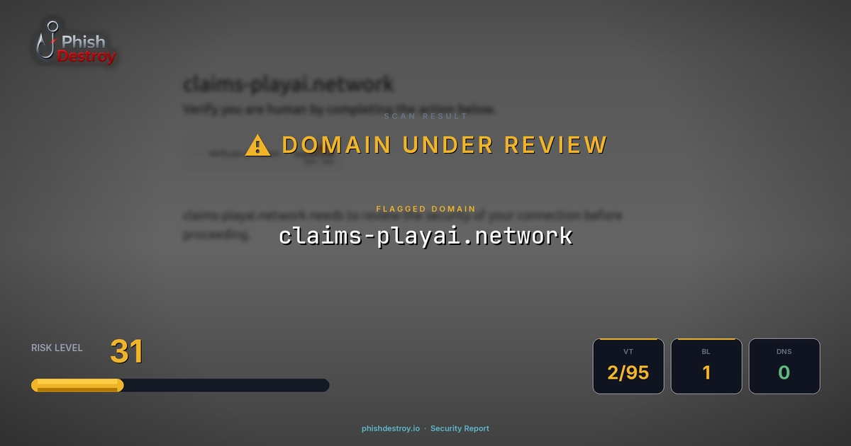 claims-playai.network phishing report — threat analysis by PhishDestroy