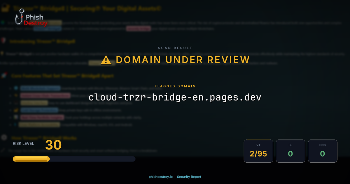 cloud-trzr-bridge-en.pages.dev phishing report — threat analysis by PhishDestroy