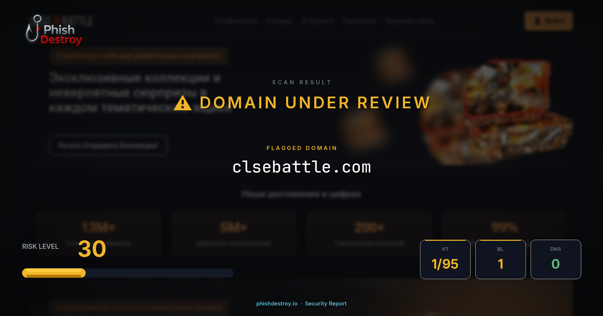 clsebattle.com phishing report — threat analysis by PhishDestroy