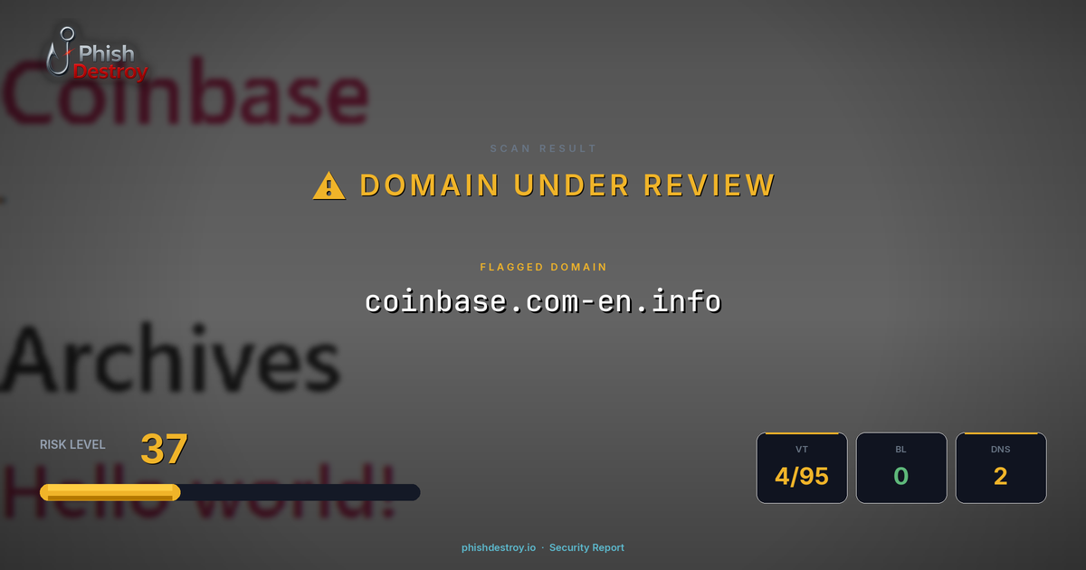 coinbase.com-en.info phishing report — threat analysis by PhishDestroy