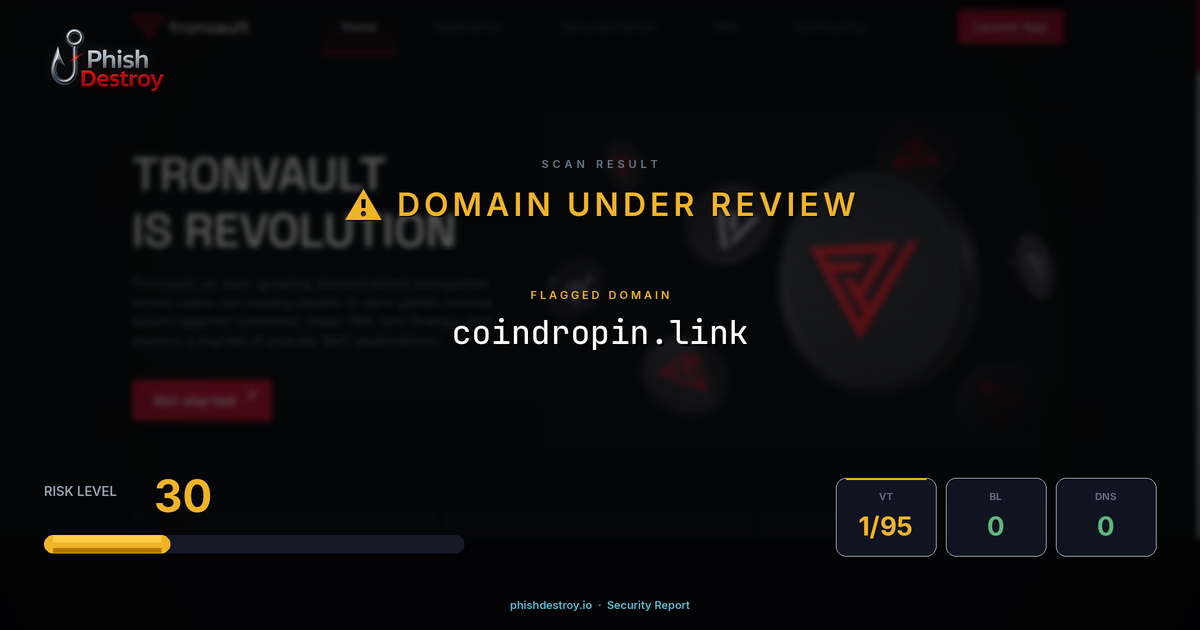 coindropin.link phishing report — threat analysis by PhishDestroy