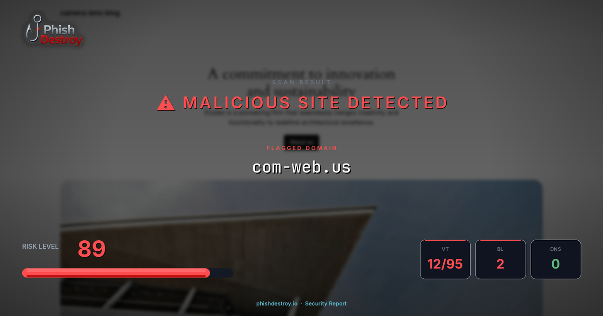 com-web.us phishing report — threat analysis by PhishDestroy