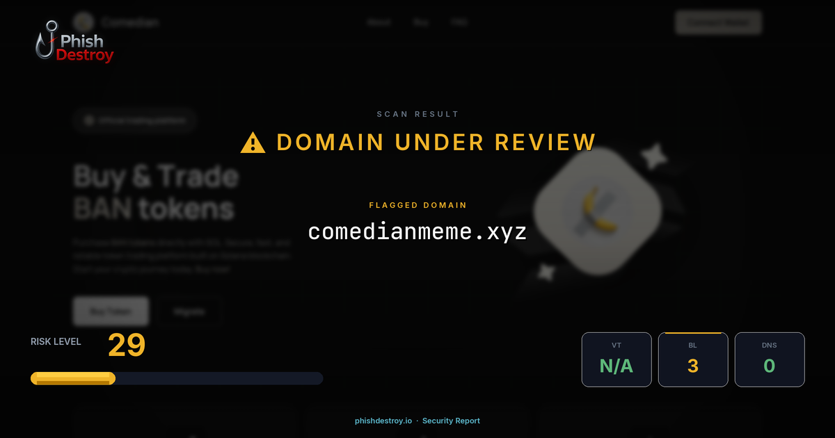 comedianmeme.xyz phishing report — threat analysis by PhishDestroy