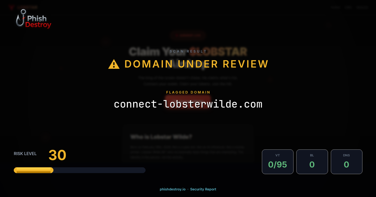 connect-lobsterwilde.com phishing report — threat analysis by PhishDestroy