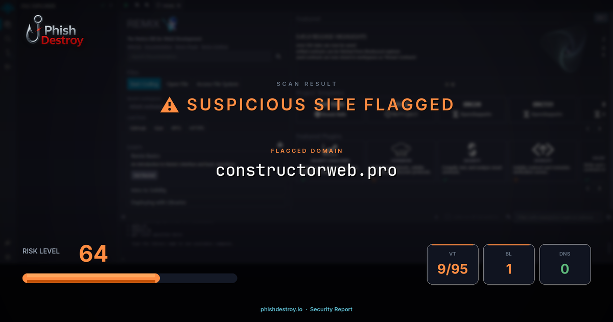 constructorweb.pro phishing report — threat analysis by PhishDestroy