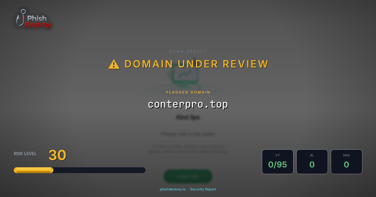conterpro.top phishing report — threat analysis by PhishDestroy