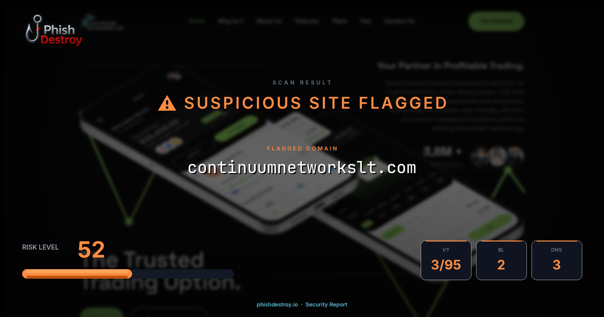 continuumnetworkslt.com phishing report — threat analysis by PhishDestroy