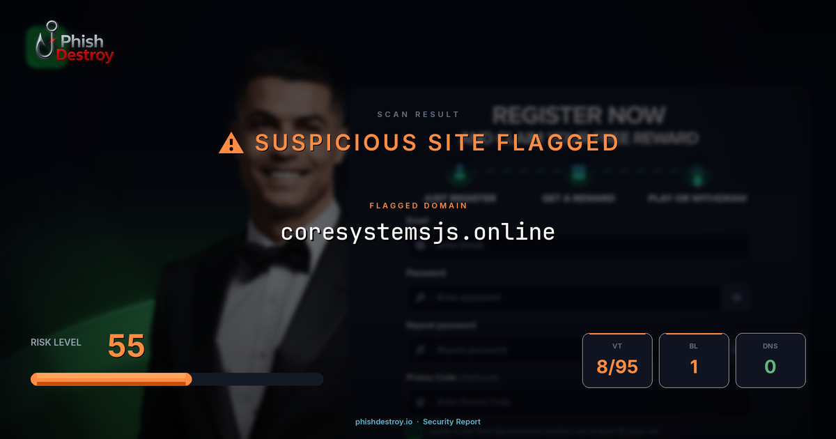 coresystemsjs.online phishing report — threat analysis by PhishDestroy