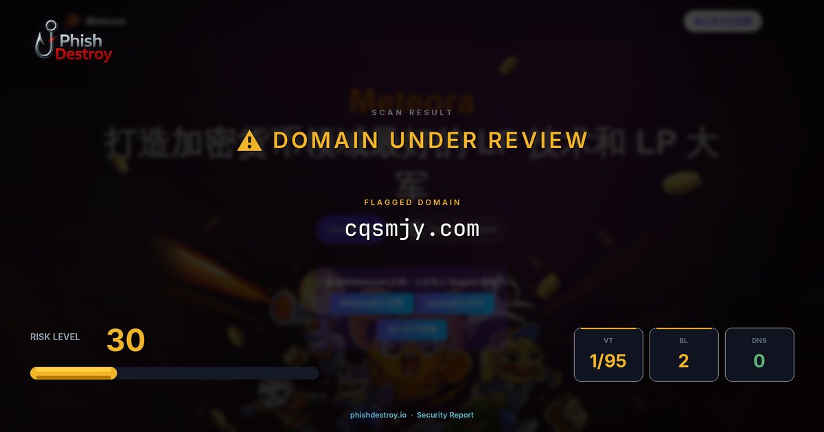 cqsmjy.com phishing report — threat analysis by PhishDestroy