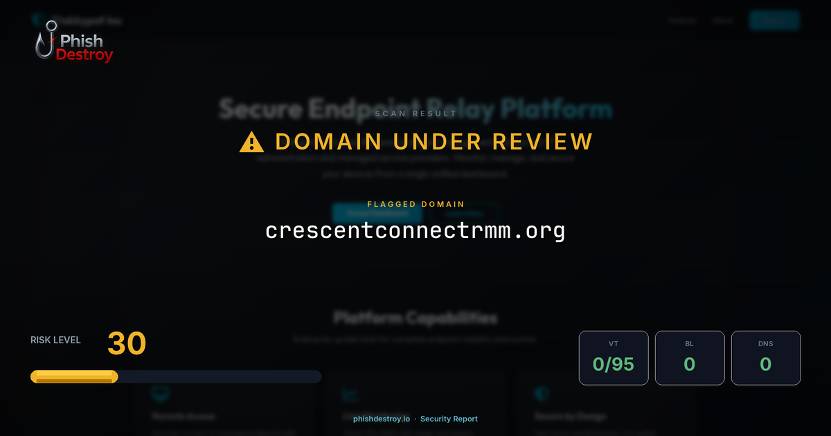 crescentconnectrmm.org phishing report — threat analysis by PhishDestroy